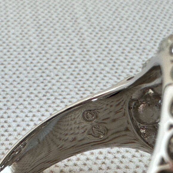 Swarovski Crystal Dome Ring, Rhodium-Plated Swirl Statement Ring, Size 8 - Picture 13 of 15